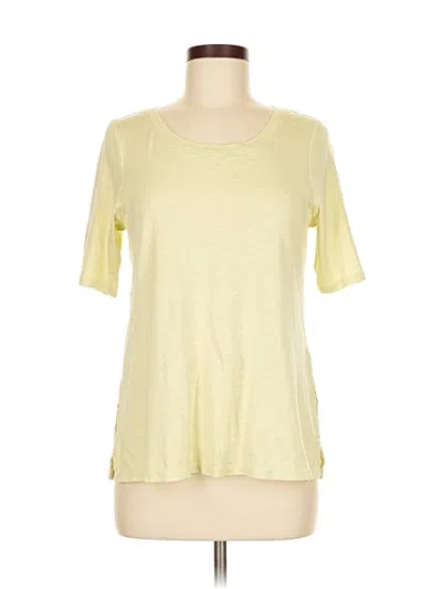 Pre-owned Jjill Short Sleeve Top Yellow Scoop Neck Tops
