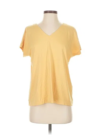 Pre-owned Jjill Short Sleeve Top Yellow V Neck Tops