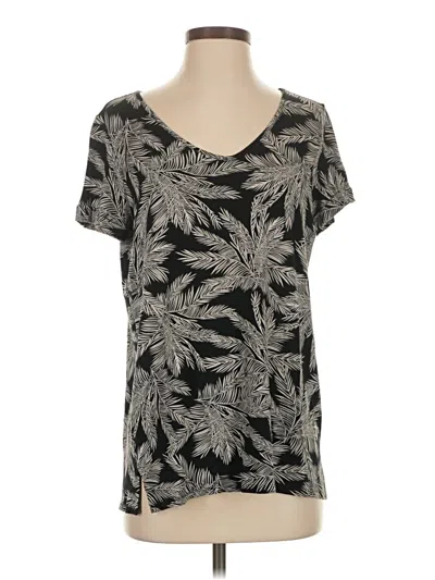 Pre-owned Jjill Short Sleeve T-shirt In Black