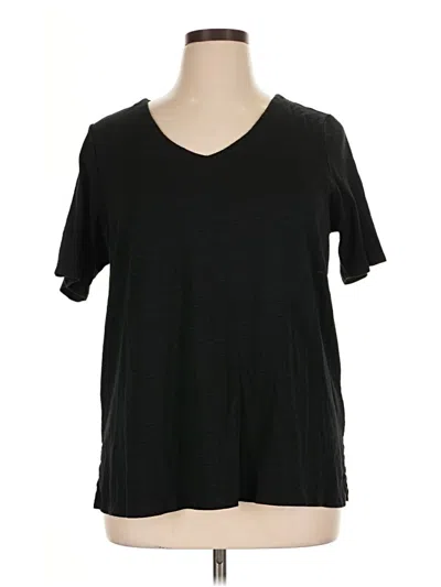 Pre-owned Jjill Short Sleeve T-shirt In Black