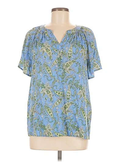 Pre-owned Jjill Short Sleeve T-shirt In Blue