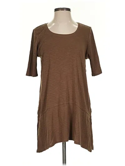 Pre-owned Jjill Short Sleeve T-shirt In Brown