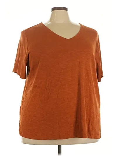 Pre-owned Jjill Short Sleeve T-shirt In Brown