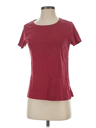Pre-owned Jjill Short Sleeve T-shirt In Burgundy