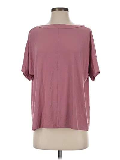 Pre-owned Jjill Short Sleeve T-shirt In Burgundy