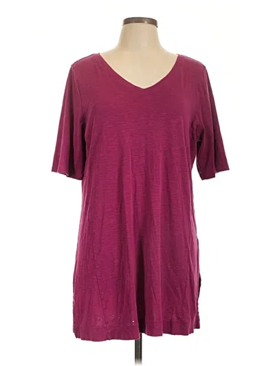 Pre-owned Jjill Short Sleeve T-shirt In Burgundy