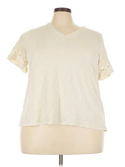 Pre-owned Jjill Short Sleeve T-shirt In Ivory