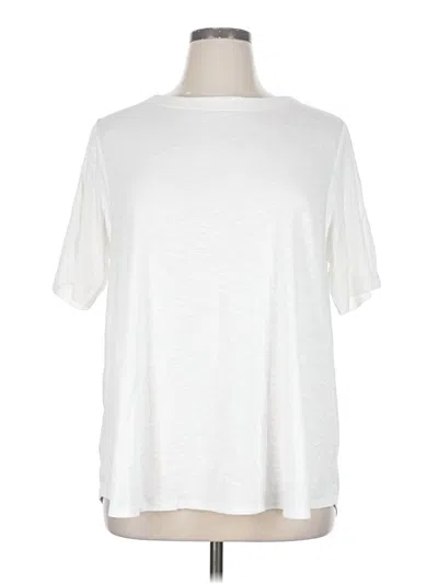 Pre-owned Jjill Short Sleeve T-shirt In White