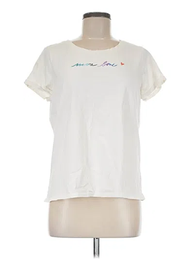 Pre-owned Jjill Short Sleeve T-shirt In White