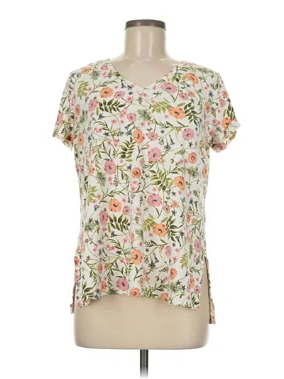Pre-owned Jjill Short Sleeve T-shirt In White