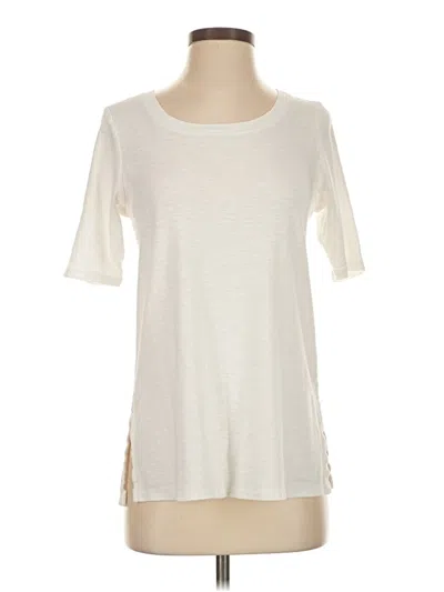 Pre-owned Jjill Short Sleeve T-shirt In White