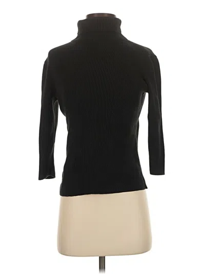 Pre-owned Jjill Short Sleeve Turtleneck In Black