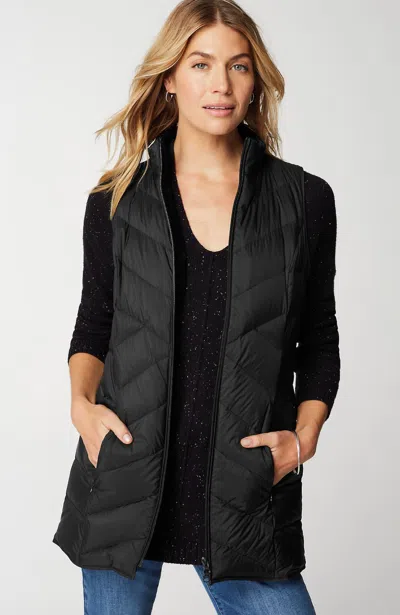 Jjill J.jill Side-zip Down Puffer Vest In Black