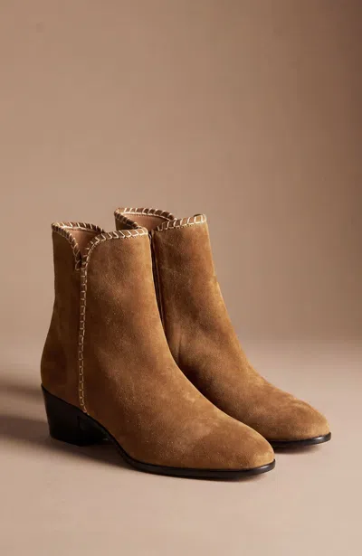 Jjill Sierra Whipstitch Booties In Cognac