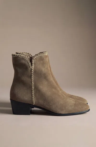 Jjill Sierra Whipstitch Booties In Teak