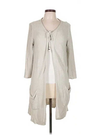 Pre-owned Jjill Silk Cardigan Sweater In Gray