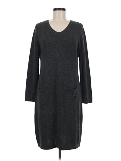 Pre-owned Jjill Silk Cardigan Sweater In Gray