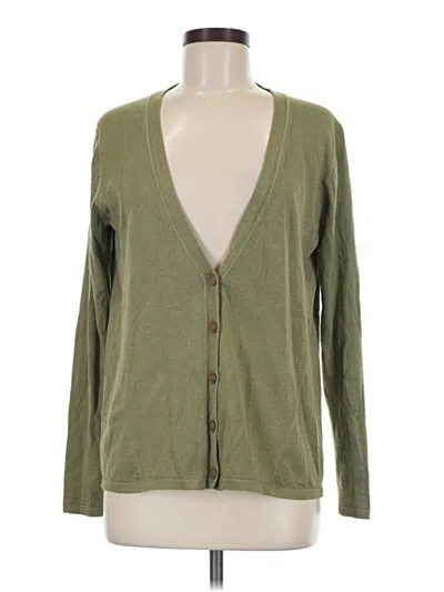 Pre-owned Jjill Silk Cardigan Sweater In Green