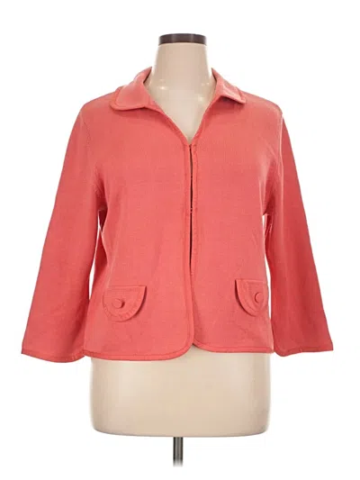 Pre-owned Jjill Silk Cardigan Sweater In Orange