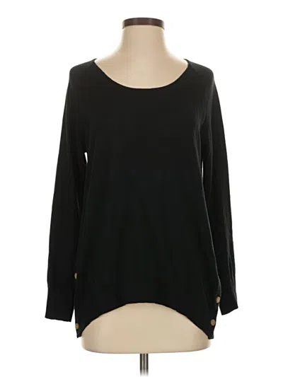 Pre-owned Jjill Silk Pullover Sweater In Black