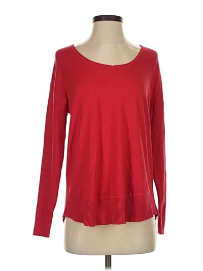Pre-owned Jjill Silk Pullover Sweater In Red
