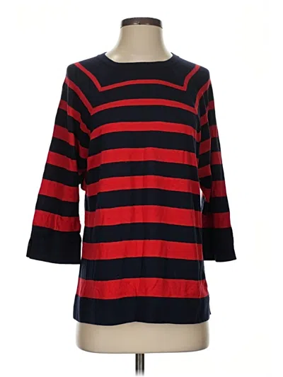 Pre-owned Jjill Silk Pullover Sweater In Red