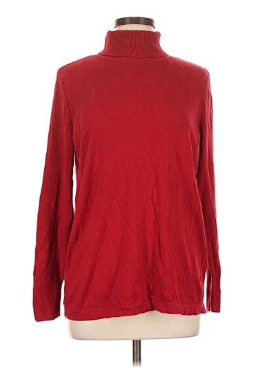Pre-owned Jjill Silk Pullover Sweater In Red