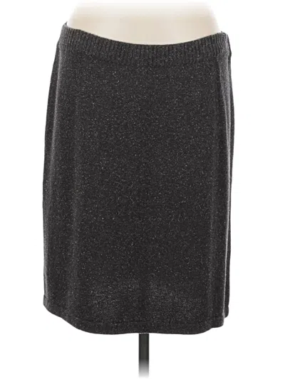 Pre-owned Jjill Silk Skirt In Gray