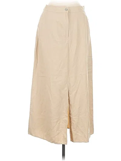 Pre-owned Jjill Silk Skirt In Tan