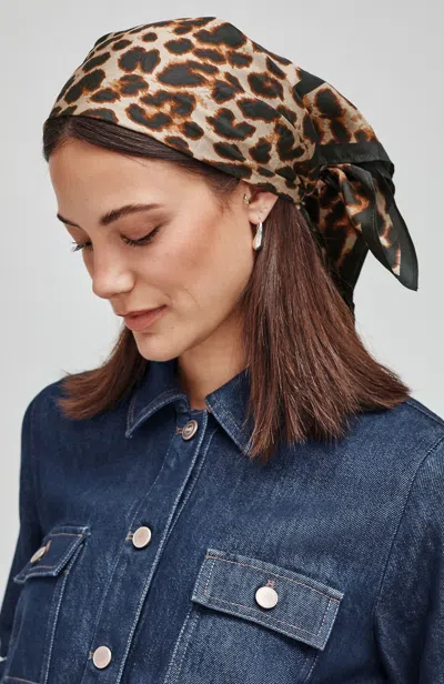 Jjill Silk Square Scarf In Hazelnut Multi