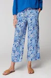 Jjill J.jill Silky-soft Full-leg Crops In Cabana Blue Large Painterly Paisley