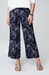Jjill J.jill Silky-soft Full-leg Crops In Navy Blue Abstract Butterfly