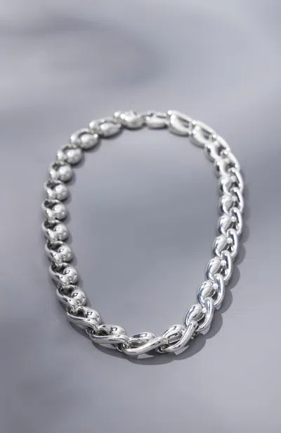 Jjill Silvertone Chunky Chain Necklace