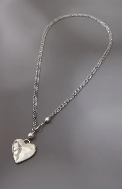 Jjill J.jill Silvertone Convertible Heart Pendant Necklace