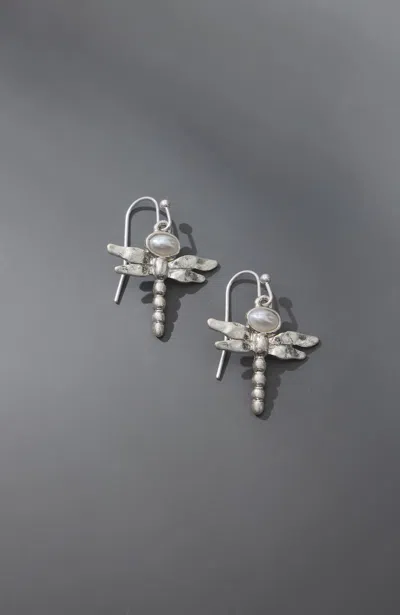 Jjill J.jill Silvertone Dragonfly Earrings