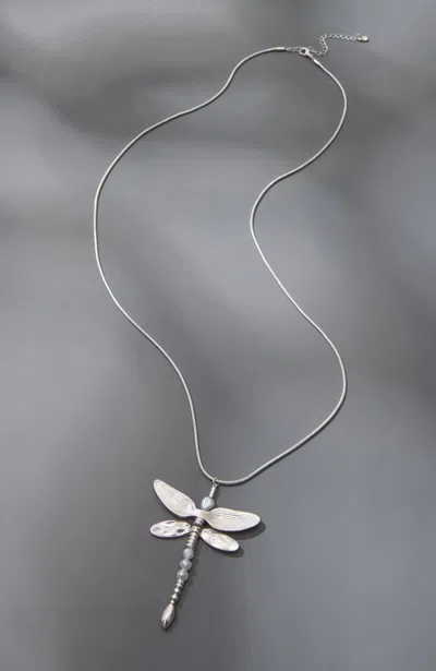 Jjill J.jill Silvertone Dragonfly Pendant