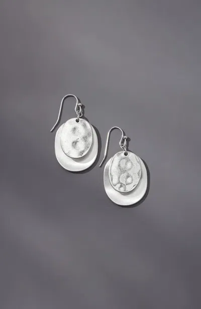 Jjill J.jill Silvertone Mixed-finish Overlay Earrings