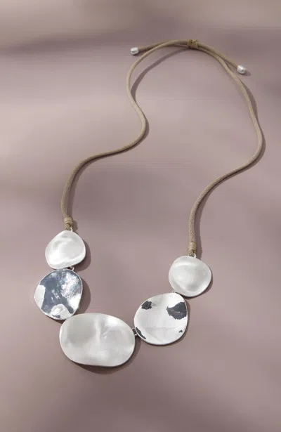 Jjill J.jill Silvertone Mixed-finish Short Necklace
