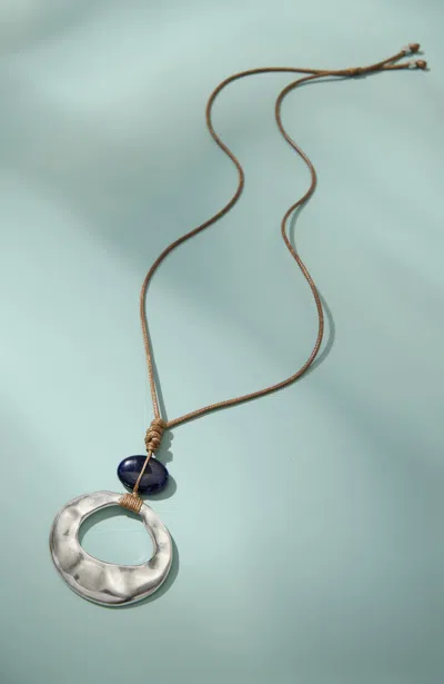 Jjill J.jill Silvertone Ring Pendant Necklace