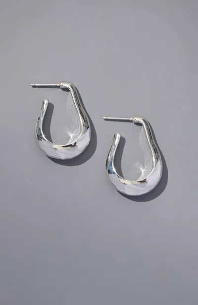 Jjill Silvertone Sculptural Hoops