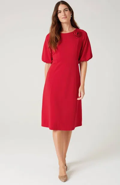 Jjill J.jill Simple Elegance Dress In Cherry Red