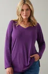 Jjill J.jill Simply Supima® Side-slit Tunic In Blackberry