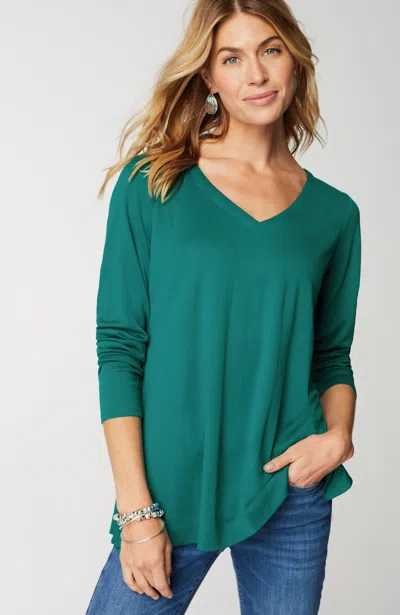 Jjill J.jill Simply Supima® Side-slit Tunic In Oceanside