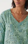 Jjill J.jill Simply Supima® Side-slit Tunic In White Jade Ornate Paisley