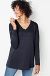 Jjill J.jill Simply Supima® V-neck Tunic In Blue