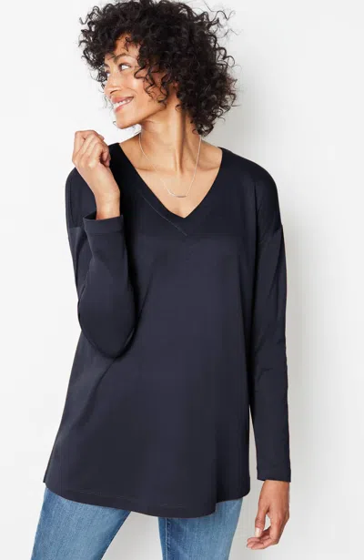 Jjill J.jill Simply Supima® V-neck Tunic In Blue