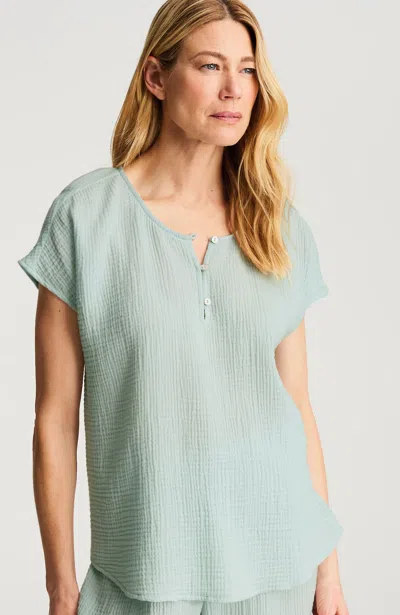 Jjill J.jill Sleep Cotton-gauze Relaxed Tee In Green