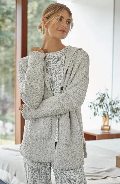 Jjill J.jill Sleep Cozy Hooded Cardi In Gray