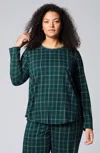 Jjill J.jill Sleep Ultrasoft Long-sleeve Top In Emerald Festive Gingham