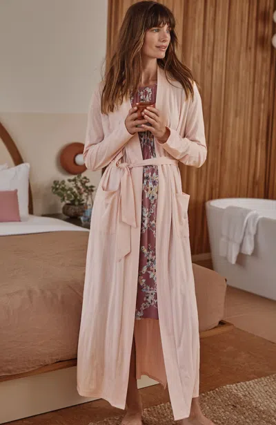 Jjill J.jill Sleep Ultrasoft Patch-pocket Robe In Pink